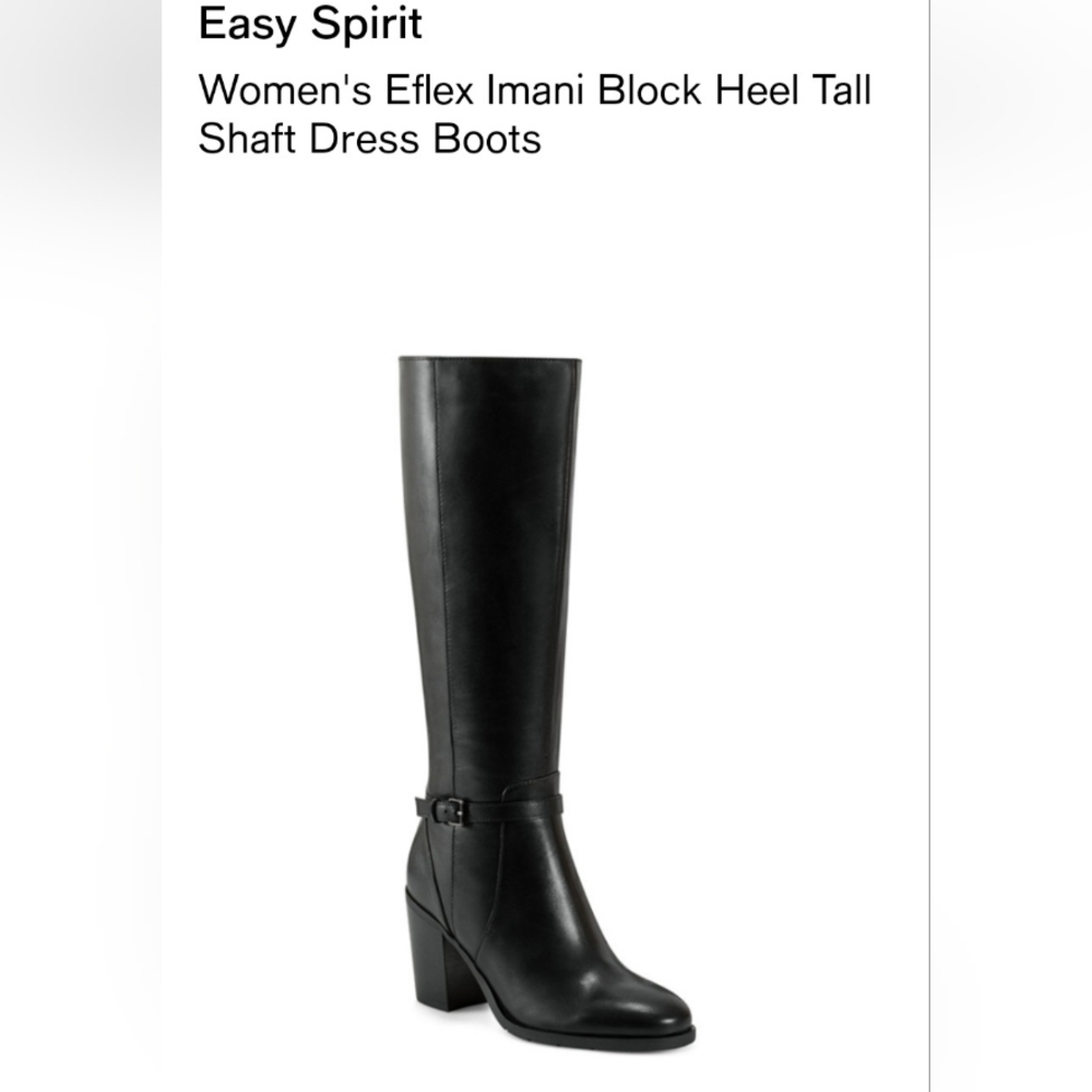 💞❣️Womens Easy Spirit Black Leather Knee-High 3" Heel Boots - Size 8.5💞💖